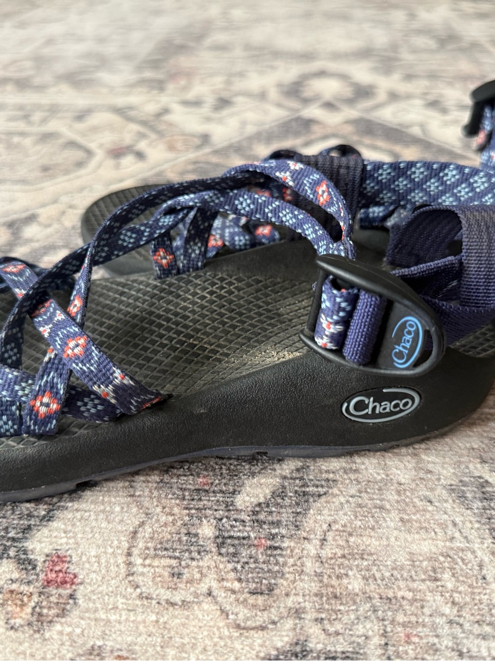 Women’s Navy Patterned Strap Chaco Sandals - Picture 3 of 3